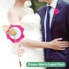 Unique Bargains Wedding Groom Suit Ribbon Rose Flower Lapel Pin with Gold Leaf 1 Pc - 4 of 4