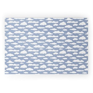 retrografika Sunny Summer Sky White Cartoon 36" x 24" Welcome Mat - Society6 - 1 of 3