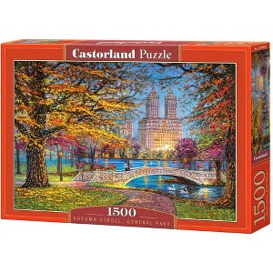 1500 Piece Jigsaw Puzzle, Autumn Stroll, Central Park, NY, New York puzzle, Cityscape, Adult Puzzles, Castorland C-151844-2 - 1 of 4