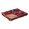 50" X 70" Red Floral Cotton Quilted Kantha Throw Blanket with Embroidery - 3 of 4