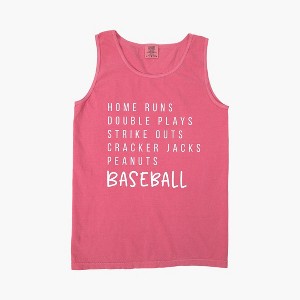 Simply Sage Market Women's Baseball Words Garment Dyed Heavy Weight Tank - 1 of 2