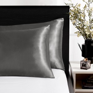 Deconovo Satin Silk Pillowcases (Set of 2), Envelope Closure - 1 of 4