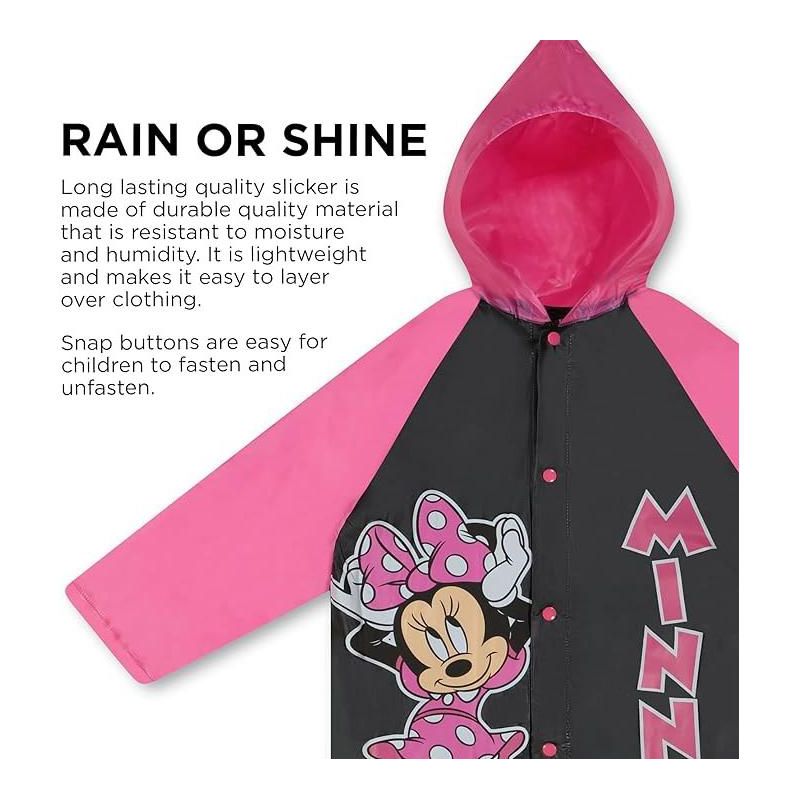 Minnie Mouse Girl's Umbrella and Raincoat Set, Kids Ages 2-5 (pink), 3 of 7