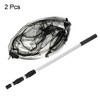 Unique Bargains Extend to 4.9ft Aluminium Alloy Telescopic Pole Round Folding Fishing Net with M8 Thread White+Black 2Packs - 3 of 4