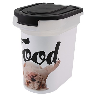 Paw Prints BullDog Photo Printed Pet Food Storage Container - S
