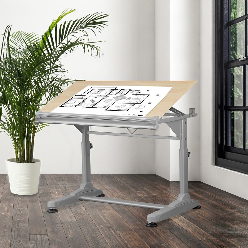 Stand Up Desk Store Adjustable Height and Angle Drafting Table Drawing Desk with Large Surface, 4 of 5