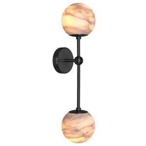 Modern 25'' Dimmable Alabaster Wall Sconce with Bulb - 1 of 4