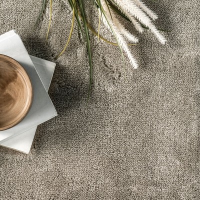 Beige Rectangular Washable Shag Area Rug