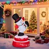 Angel Sar 4.8FT Lighted Christmas Inflatable Snowman, Rotating Motor Blow Up Yard Decor with LED Lights for Outdoor - 4 of 4
