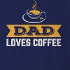 Rerun Island Men's Dad Loves Coffee Long Sleeve Graphic Cotton Pullover Sweatshirt - Navy M - 2 of 3