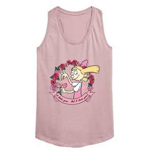 Women's - Hey Arnold! - Valentine's I Love You Graphic Racerback Tank - 1 of 4