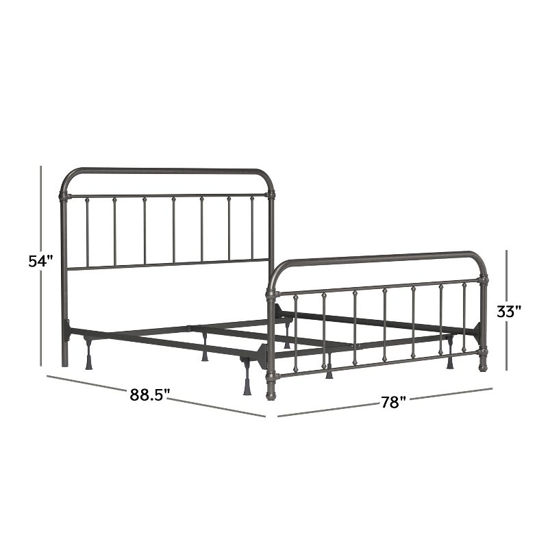 King Kirkland Metal Bed Aged Pewter - Hillsdale Furniture, 4 of 14