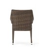 1 Piece Elegant Curved Design Modern Outdoor Wicker Armchair, Weather-Resistant PE Rattan with Sturdy Iron Frame-Coolbibila - 3 of 4