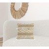 HomeRoots 20" X 20" Beige And White Polyester Geometric Zippered Pillow - 2 of 4