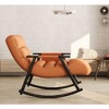 CAVINAS Casual Folding Rocking Chair, Upholstered Lounge Chair, Adjustable High Back and Foot Rest, Accent Chair with Side Pockets - 2 of 4