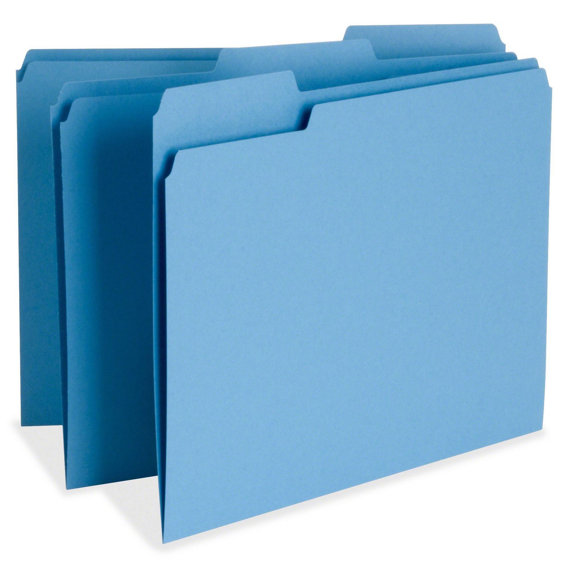 Business Source 1/3 Tab Cut Letter Top Tab File Folder Blue
