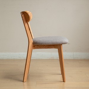 Gulches Set of 2 Solid Oak Dining Chairs, Brown FAS-Grade Wood with Ergonomic Curved Backrest, Removable Washable Cushion - 1 of 4