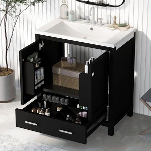 NicBex Bathroom Vanity with Sink, Morden Bathroom Cabinet Storage with 1 Functional Drawers and 1 Spacious Cabinet for Bathroom - 1 of 4