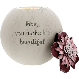 Pavilion Gift Company - 5” Mom Terracotta Candle Holder, Tealight Candle Holder, Mothers Day Candle, Gifts For Mom From Daughter - 1 of 4