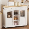 Kitchen Island with Storage, 41'' Storage Island with Drawer, Open Shelf and Door Cabinet, Rolling Cart - 3 of 4