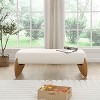 Christopher Knight Home Emory 48" Modern Rubberwood Boucle Upholstered Ottoman, White/Natural - 2 of 4