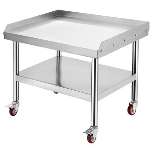 Commercial Stainless Steel Equipment Stand | 24x28x24 Inches | 1000Lb Capacity | Adjustable Legs | 2" Spill Containment - 1 of 4
