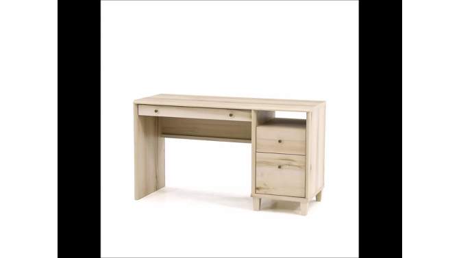Willow Place Single Ped Desk Pacific Maple - Sauder: Executive Style, Keyboard Shelf, File Storage, MDF Construction, 2 of 9, play video