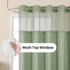 No Hook Shower Curtain with Snap in Fabric Liner Waffle Weave Heavy Duty Thick Shower Curtain with Mesh Top Window Hotel - 3 of 4