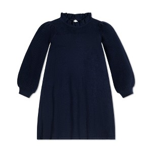 Hope & Henry Girls' Long Sleeve Ruffle Neck Sweater Dress, Toddler, 2T - 1 of 4