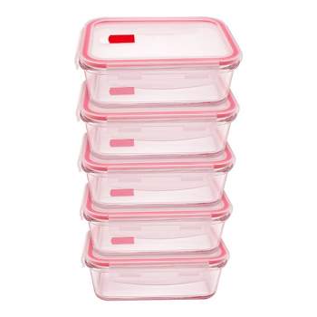 NutriChef 10-Piece Superior Glass Food Storage Containers Set - Stackable Design, Newly BPA-free Airtight Clear Locking lids with Vent Lids