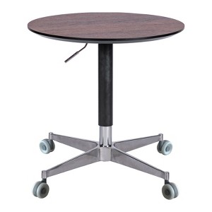 FONTOI 360 Swivel Desk, Portable Adjustable Desk, Movable Stand Desk, Bar Table for Dining Room, Kitchen, Brown, 27.5"*32.2"*27.5" - 1 of 4