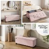 StorageBud Storage Ottoman for Bedroom End of Bed, Velvet Storage Bench, Large Storage Ottoman Bench, Entryway Bench with Storage - 3 of 4