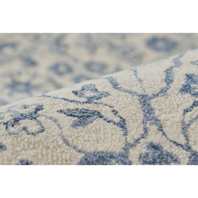 Hand Tufted Blue Wool Rectangular Area Rug 3'6" x 5'6"