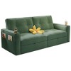 Resenkos 2-in-1 Velvet Convertible Sofa Bed Loveseat with 600lb Capacity and Handles - - 4 of 4