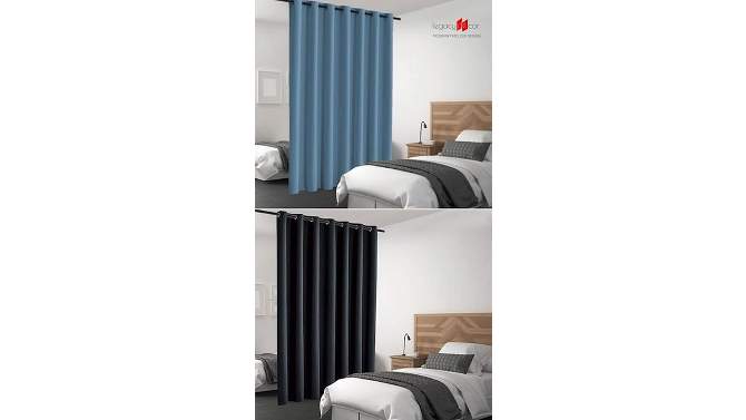 Legacy Decor Blackout Room Divider Panel Privacy Partition Heavyweight Premium Fabric Thermal Insulated Grommet Top, 2 of 7, play video
