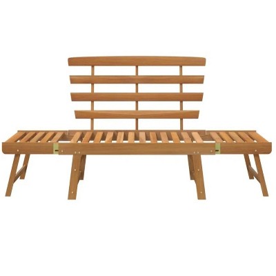 Patio Bench 2-in-1 74.8" Solid Acacia Wood
