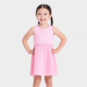 Toddler Girls' Tank Woven Dress - Cat & Jack Pink 5T