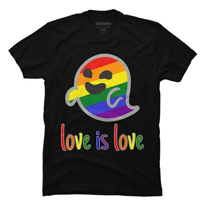 Adult Design By Humans Happy Ghost Love is Love Pride By T-Shirt