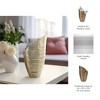 Metal Aluminum Decorative Vase with Textured Design and Contemporary Sculptural Form -  Decorative Accent for Living Room, Bedroom, and Office Decor - 3 of 4