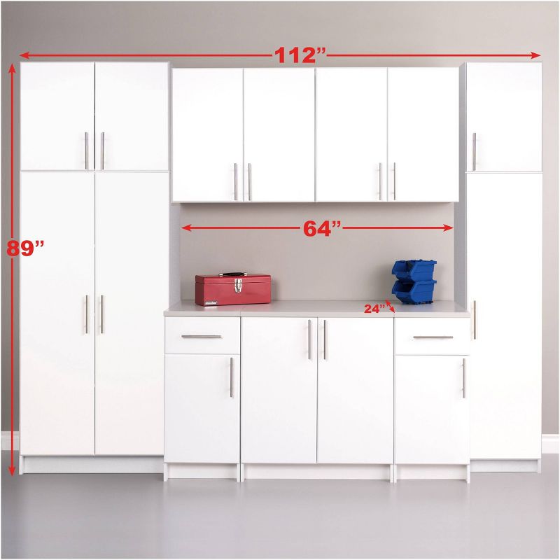 112&#34; Elite with 9 Storage Cabinet Set White - Prepac, 4 of 12