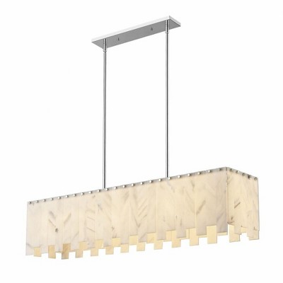 Viviana Polished Nickel 49" Art Deco Island Chandelier