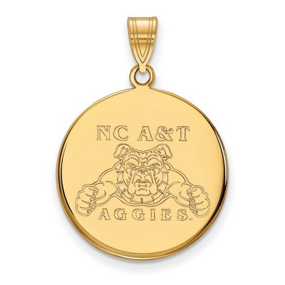 Black Bow Jewelry 10k Yellow Gold North Carolina A&T State Aggies NCAA Large Pendant
