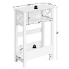 Yaheetech 3 Tier Narrow Side Table with Storage Shelf, White - image 3 of 4