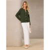INSPIRE CHIC Women's Button Down Crew Neck Long Sleeve Knit Ribbed Sweater - 3 of 4
