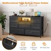 8 Dresser TV Stand with LED Light, 47'' Wide TV Stand with 8 Deep Drawers for Bedroom, Chest of Drawers with AC Outlets and 2 USC Ports - 2 of 4