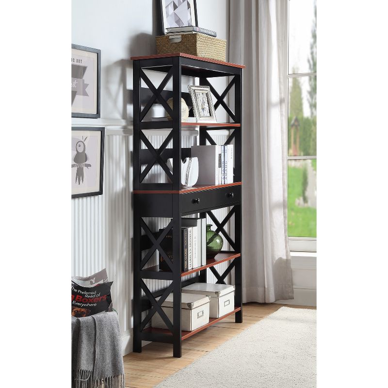 59.75" Breighton Home Xavier 5-Shelf Bookcase with Drawer, 6 of 13