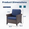 Buenhomino 2-Piece Outdoor Wicker Chair Set, Rust-Proof Frame & UV-Resistant Rattan with All-Weather Cushions - 3 of 4