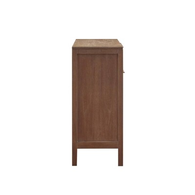 Natural Reclaimed Wood and Cane Webbing Accent Cabinet