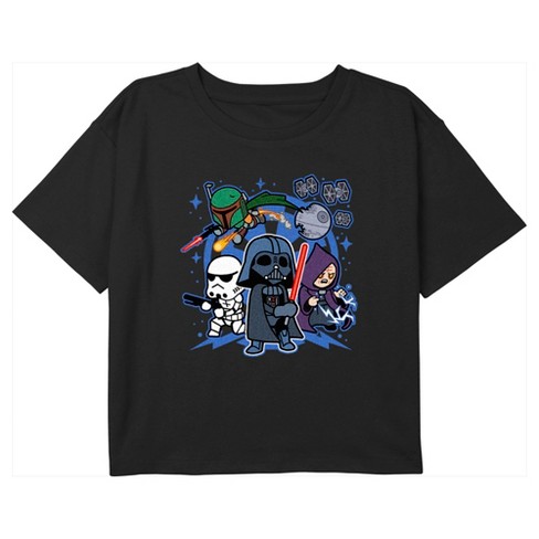 488px x 488px - Girl's Star Wars Cartoon Empire Crop T-shirt - Black - X Small : Target