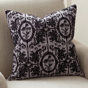 REGALWOVEN Jacquard Vintage Floral Chenille Throw Pillow Cover ...